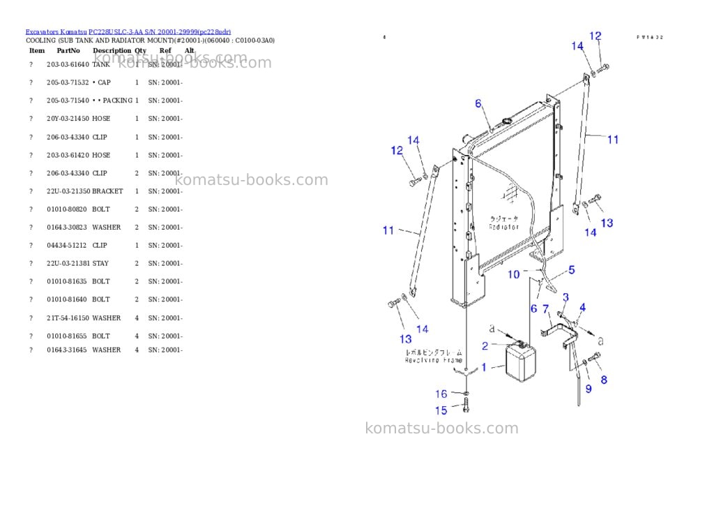 Komatsu pc228uslc-3-aa s/n 20001-29999 Parts catalog cover Page 9 Komatsu pc228uslc-3-aa s/n 20001-29999 Parts catalog cover Page 9