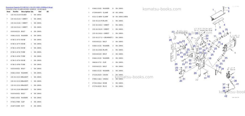 Komatsu pc228uslc-3-ya s/n 20001-29999 Parts catalog cover Page 10
