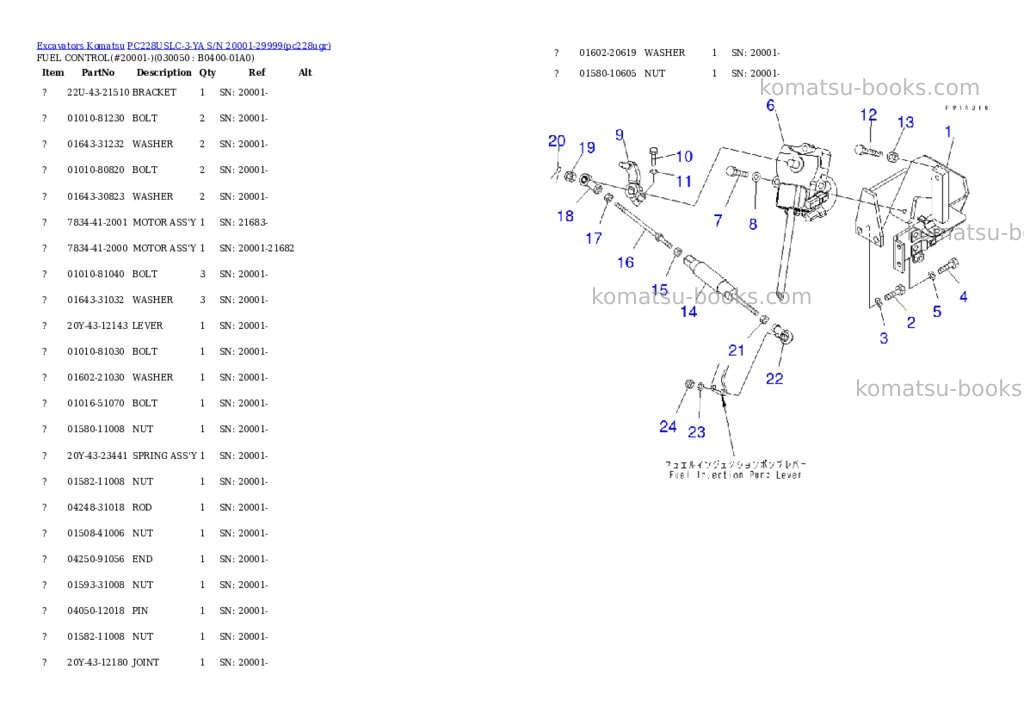 Komatsu pc228uslc-3-ya s/n 20001-29999 Parts catalog cover Page 4
