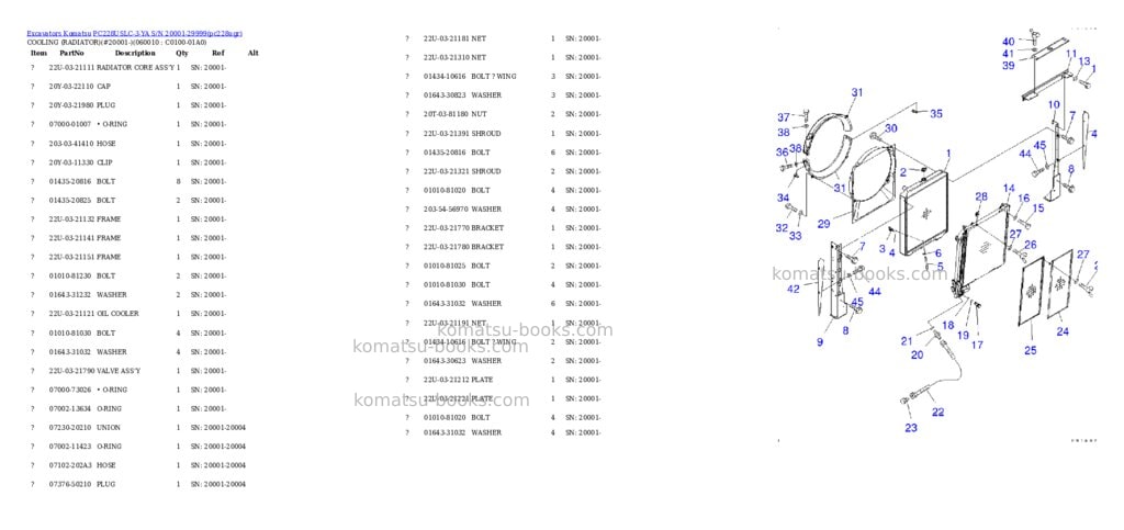 Komatsu pc228uslc-3-ya s/n 20001-29999 Parts catalog cover Page 6