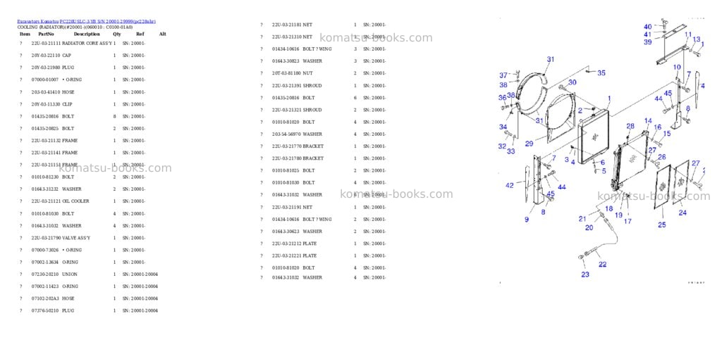 Komatsu pc228uslc-3-yb s/n 20001-29999 Parts catalog cover Page 6 Komatsu pc228uslc-3-yb s/n 20001-29999 Parts catalog cover Page 6