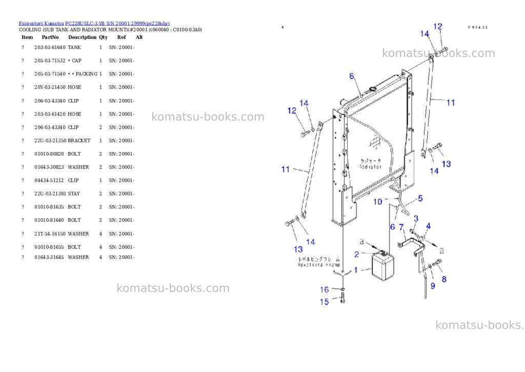 Komatsu pc228uslc-3-yb s/n 20001-29999 Parts catalog cover Page 9 Komatsu pc228uslc-3-yb s/n 20001-29999 Parts catalog cover Page 9