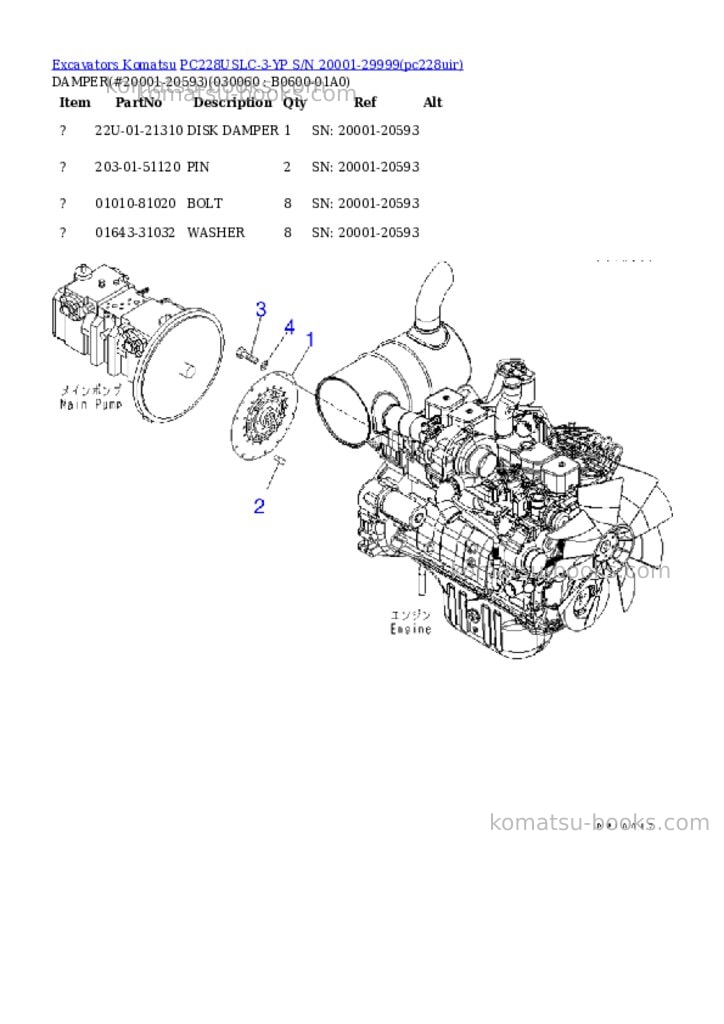 Komatsu pc228uslc-3-yp s/n 20001-29999 Parts catalog cover Page 5