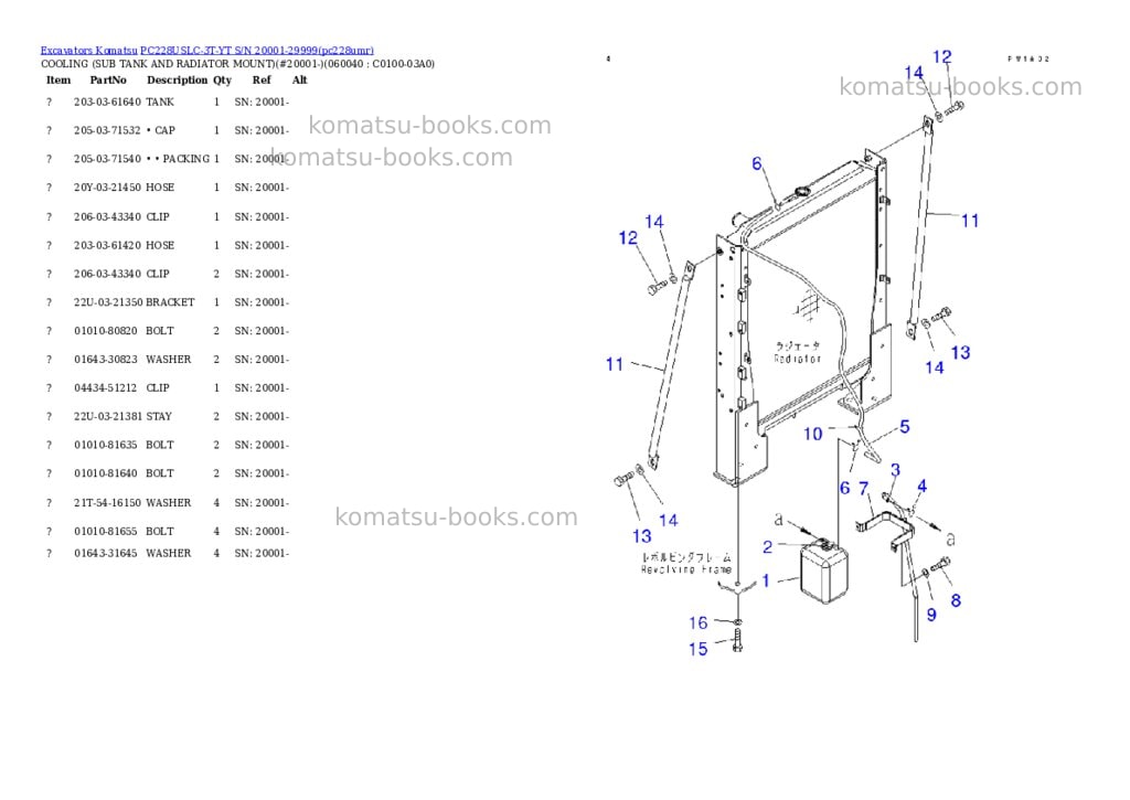 Komatsu pc228uslc-3t-yt s/n 20001-29999 Parts catalog cover Page 9 Komatsu pc228uslc-3t-yt s/n 20001-29999 Parts catalog cover Page 9