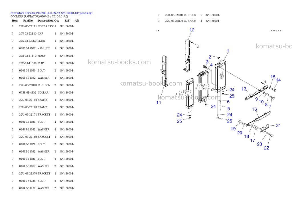 Komatsu pc228uslc-3n-ya s/n 30001-up Parts catalog cover Page 6