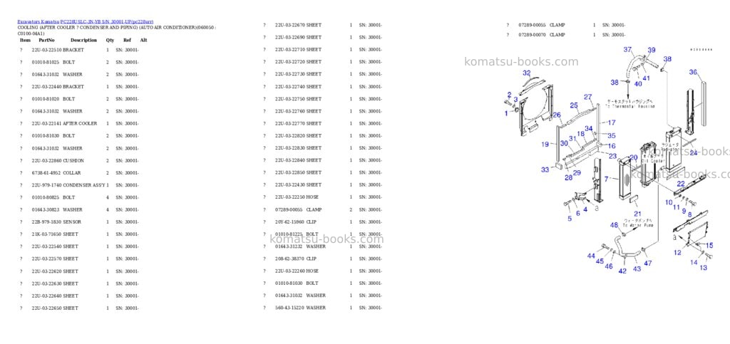 Komatsu pc228uslc-3n-yb s/n 30001-up Parts catalog cover Page 10 Komatsu pc228uslc-3n-yb s/n 30001-up Parts catalog cover Page 10