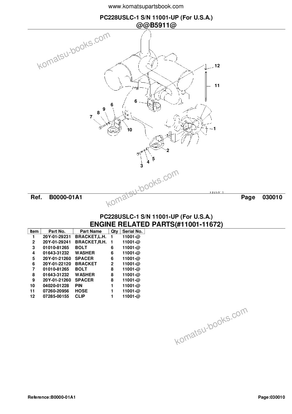 Komatsu PC228USLC-1 S/N 11001-UP (For U.S.A.) Parts catalog cover Page 3 Komatsu PC228USLC-1 S/N 11001-UP (For U.S.A.) Parts catalog cover Page 3