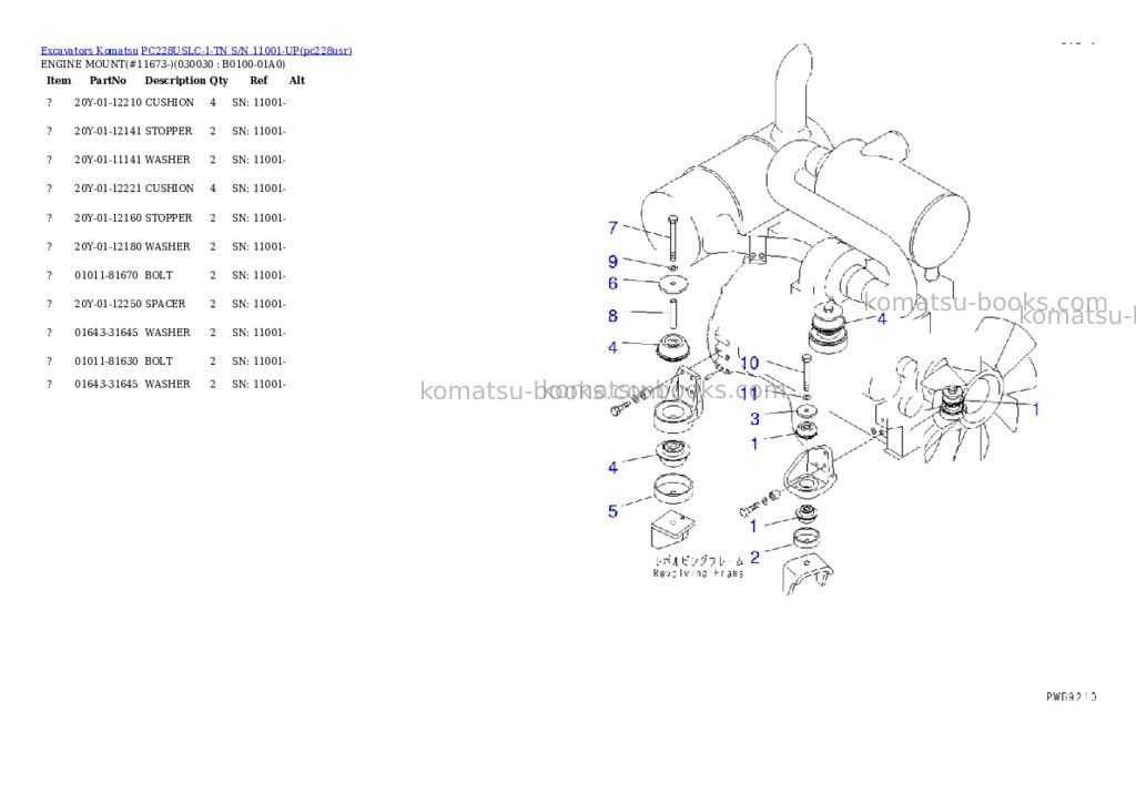 Komatsu pc228uslc-1-tn s/n 11001-up Parts catalog cover Page 2 Komatsu pc228uslc-1-tn s/n 11001-up Parts catalog cover Page 2