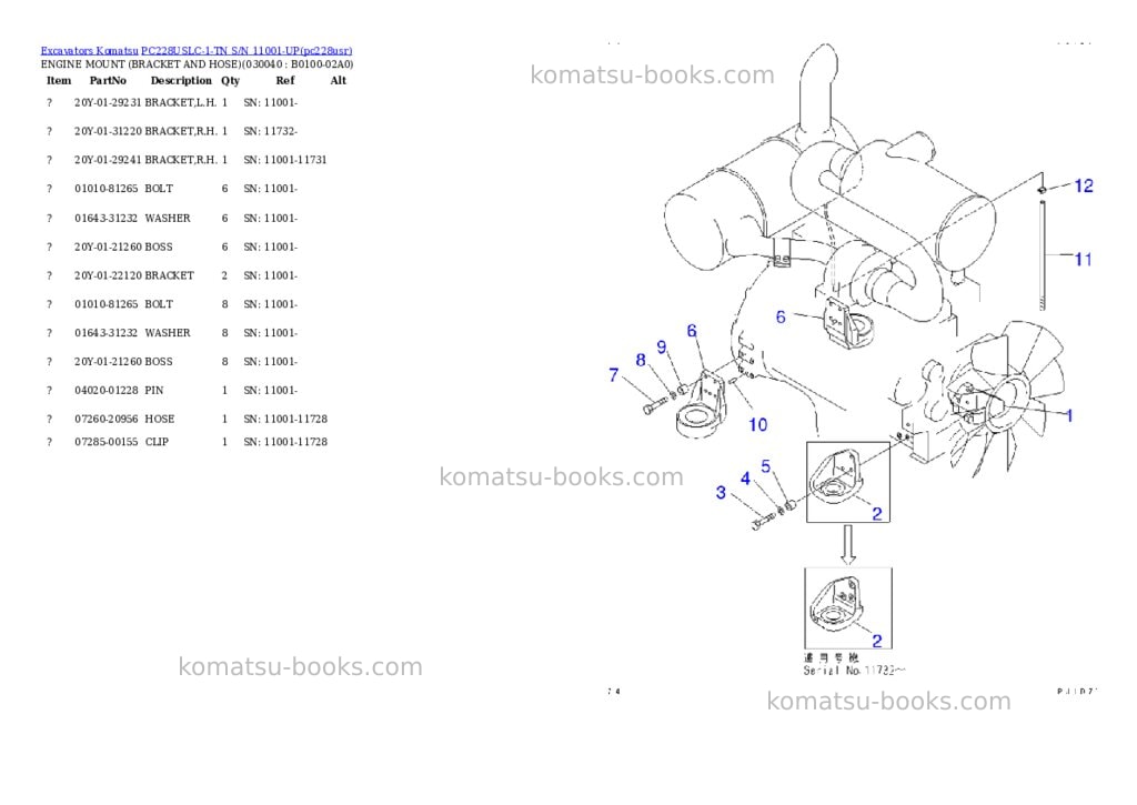 Komatsu pc228uslc-1-tn s/n 11001-up Parts catalog cover Page 3 Komatsu pc228uslc-1-tn s/n 11001-up Parts catalog cover Page 3