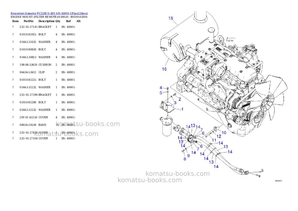 Komatsu pc228us-3e0 s/n 40001-up tier 3 Parts catalog cover Page 2 Komatsu pc228us-3e0 s/n 40001-up tier 3 Parts catalog cover Page 2