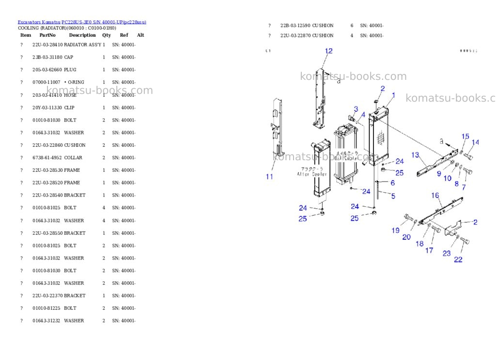 Komatsu pc228us-3e0 s/n 40001-up tier 3 Parts catalog cover Page 4 Komatsu pc228us-3e0 s/n 40001-up tier 3 Parts catalog cover Page 4