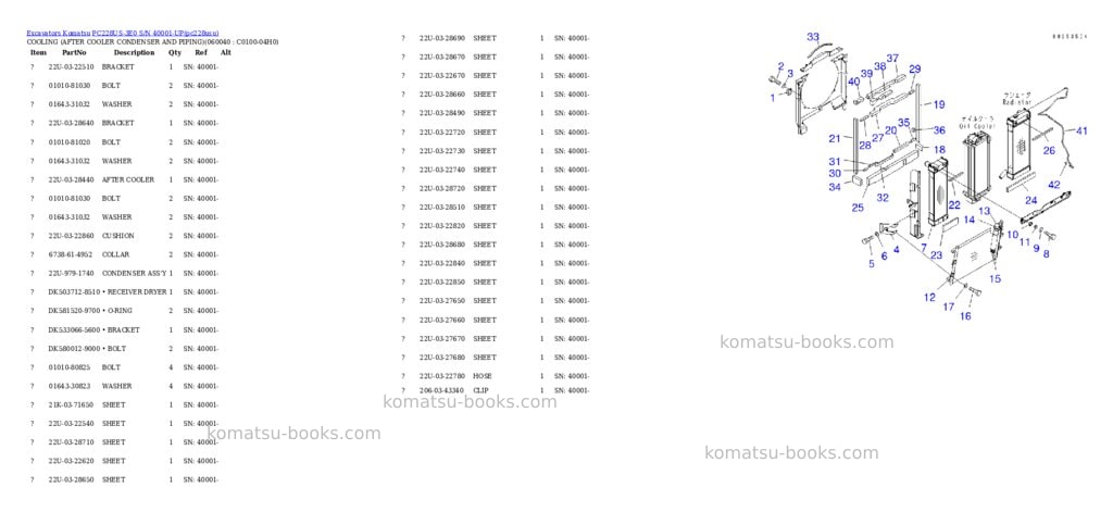 Komatsu pc228us-3e0 s/n 40001-up tier 3 Parts catalog cover Page 7 Komatsu pc228us-3e0 s/n 40001-up tier 3 Parts catalog cover Page 7
