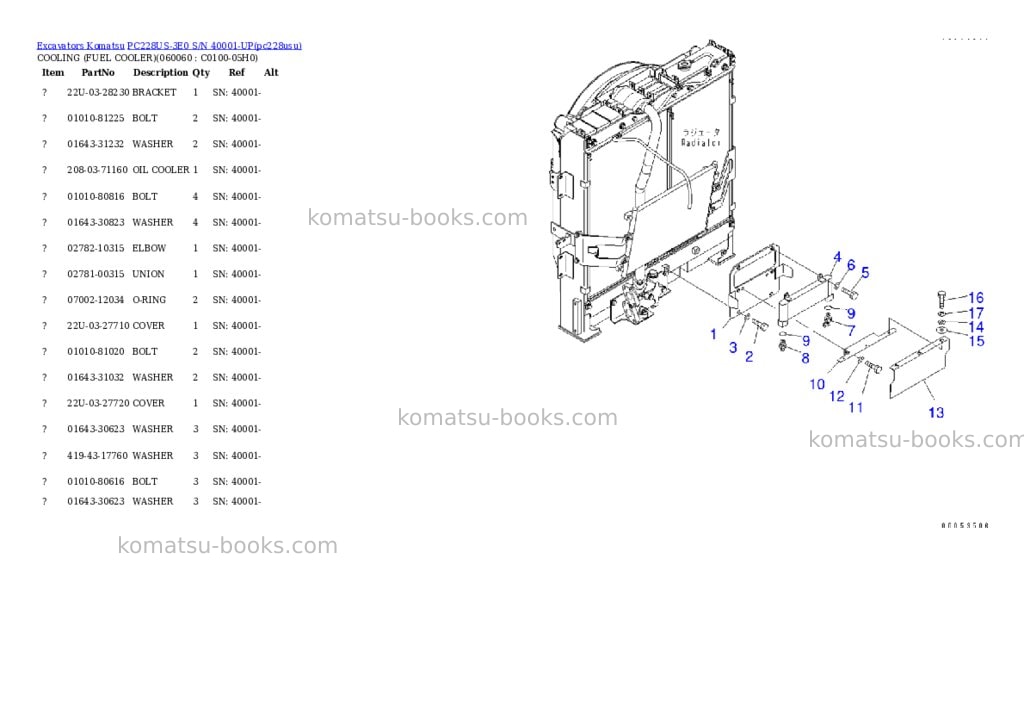 Komatsu pc228us-3e0 s/n 40001-up tier 3 Parts catalog cover Page 9 Komatsu pc228us-3e0 s/n 40001-up tier 3 Parts catalog cover Page 9