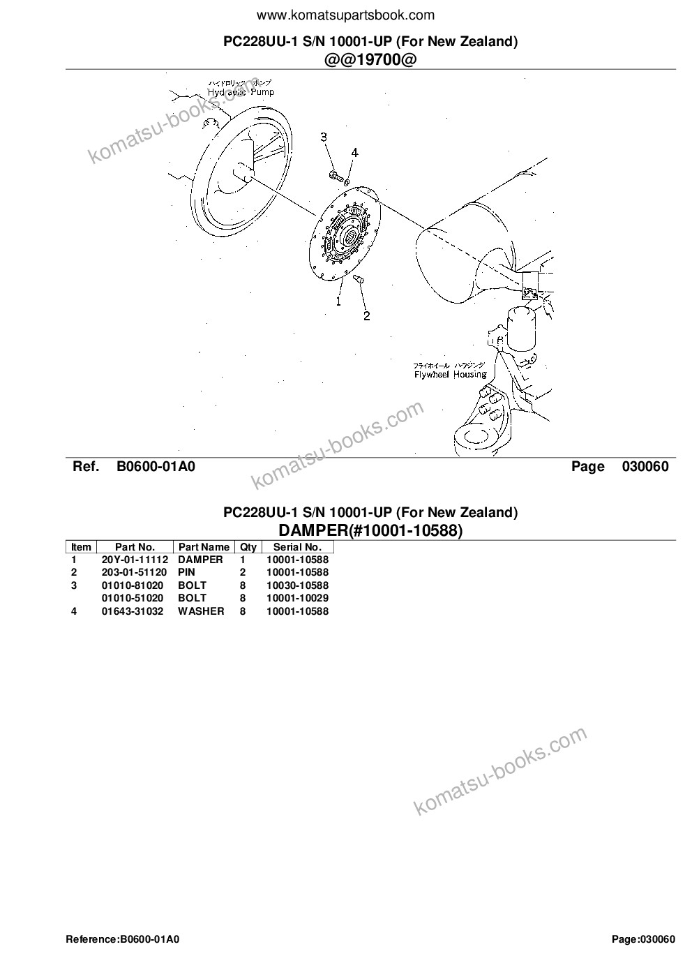Komatsu PC228UU-1 S/N 10001-UP (For New Zealand) Parts catalog cover Page 8 Komatsu PC228UU-1 S/N 10001-UP (For New Zealand) Parts catalog cover Page 8