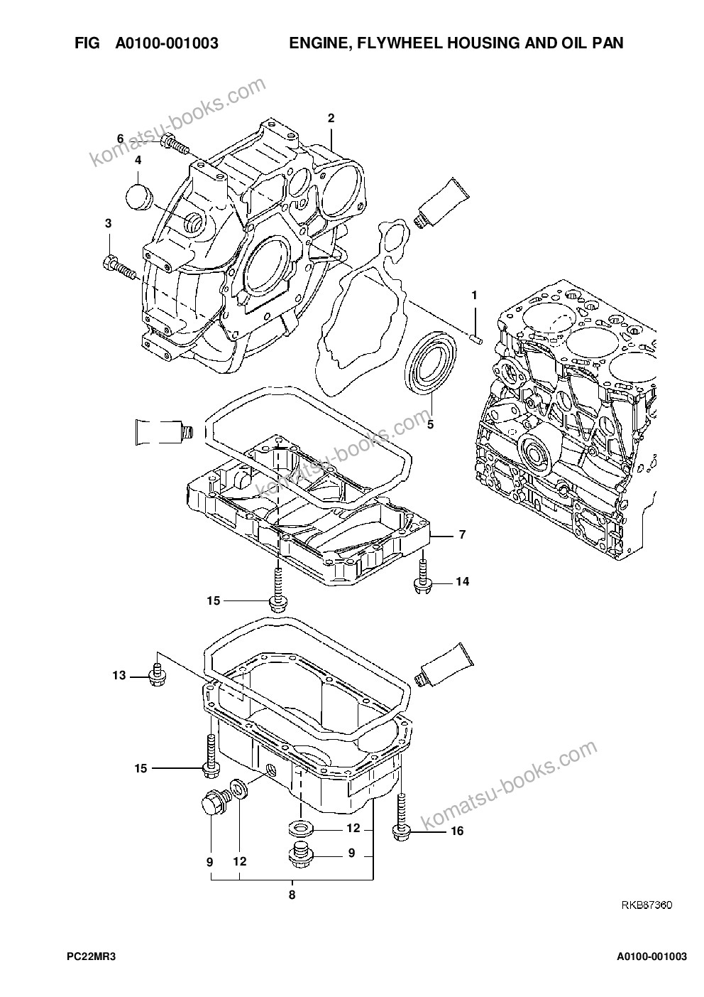Komatsu pc22mr-3 s/n f30001 and up Katalog części okładka Strona 7