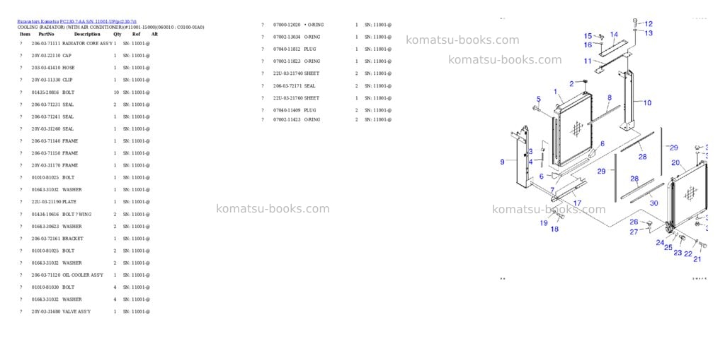 Komatsu pc230-7-aa s/n 11001-up Parts catalog cover Page 6 Komatsu pc230-7-aa s/n 11001-up Parts catalog cover Page 6