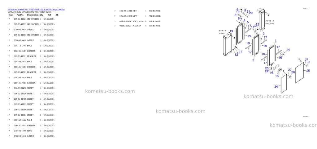 Komatsu pc230nhd-8k s/n k50001-up Parts catalog cover Page 10