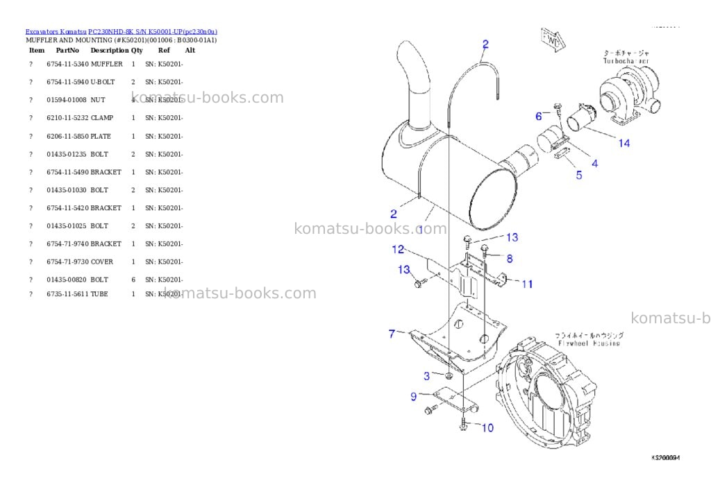 Komatsu pc230nhd-8k s/n k50001-up Parts catalog cover Page 5