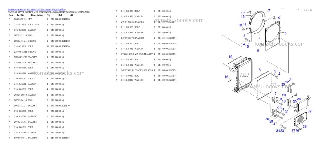 Komatsu pc230nhd-7k s/n k40001-up Parts catalog cover Page 11