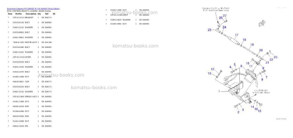 Komatsu pc230nhd-7k s/n k40001-up Parts catalog cover Page 6