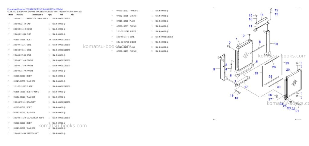 Komatsu pc230nhd-7k s/n k40001-up Parts catalog cover Page 9