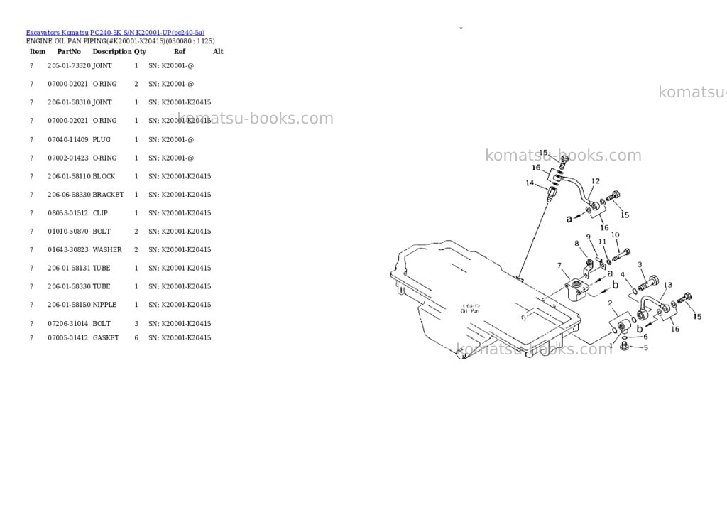 Komatsu pc240-5k s/n k20001-up Parts catalog cover Page 7 Komatsu pc240-5k s/n k20001-up Parts catalog cover Page 7