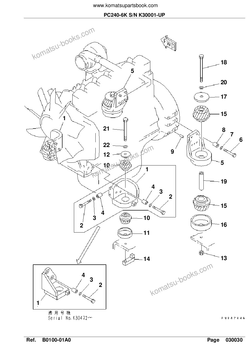 Komatsu pc240-6k s/n k30001-up Parts catalog cover Page 7 Komatsu pc240-6k s/n k30001-up Parts catalog cover Page 7
