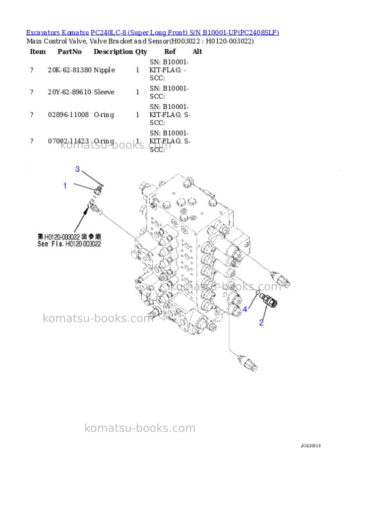 Komatsu PC240LC-8 (Super Long Front) S/N B10001-UP Parts catalog cover Komatsu PC240LC-8 (Super Long Front) S/N B10001-UP Parts catalog cover
