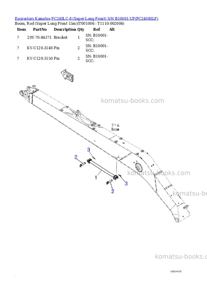 Komatsu PC240LC-8 (Super Long Front) S/N B10001-UP Parts catalog cover Page 9 Komatsu PC240LC-8 (Super Long Front) S/N B10001-UP Parts catalog cover Page 9