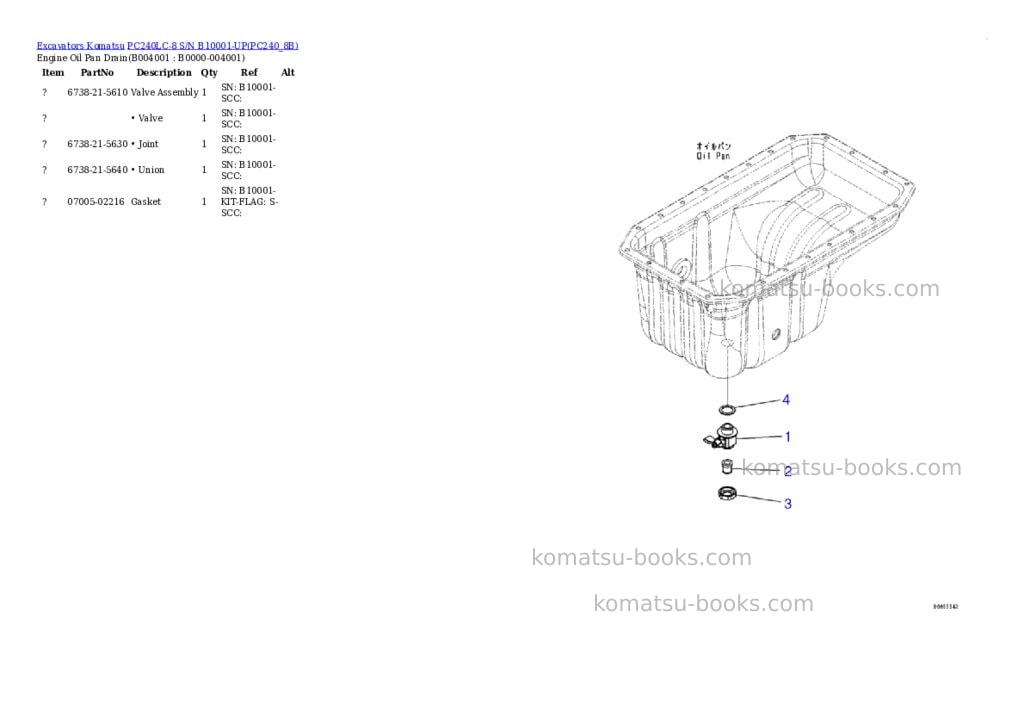Komatsu pc240lc-8 s/n b10001-up Parts catalog cover Page 4