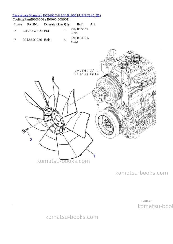 Komatsu pc240lc-8 s/n b10001-up Parts catalog cover Page 5