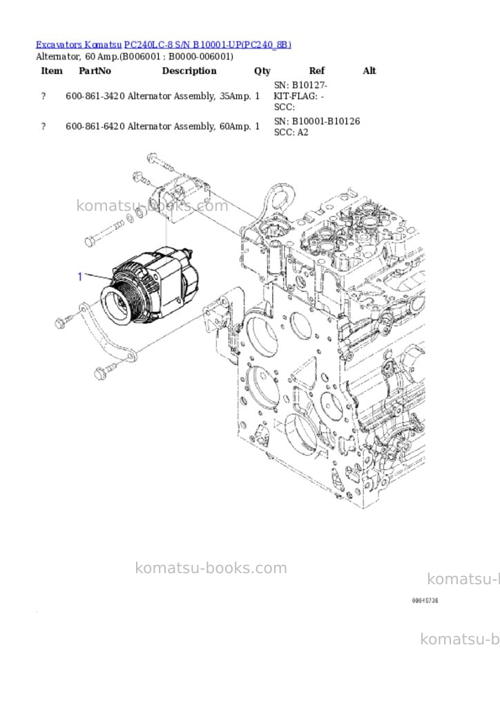 Komatsu pc240lc-8 s/n b10001-up Parts catalog cover Page 6