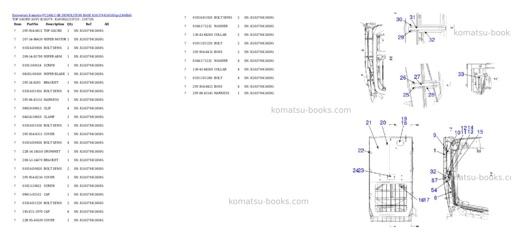 Komatsu pc240lc-8k demolition base k50379-k50595 Parts catalog cover Page 2 Komatsu pc240lc-8k demolition base k50379-k50595 Parts catalog cover Page 2
