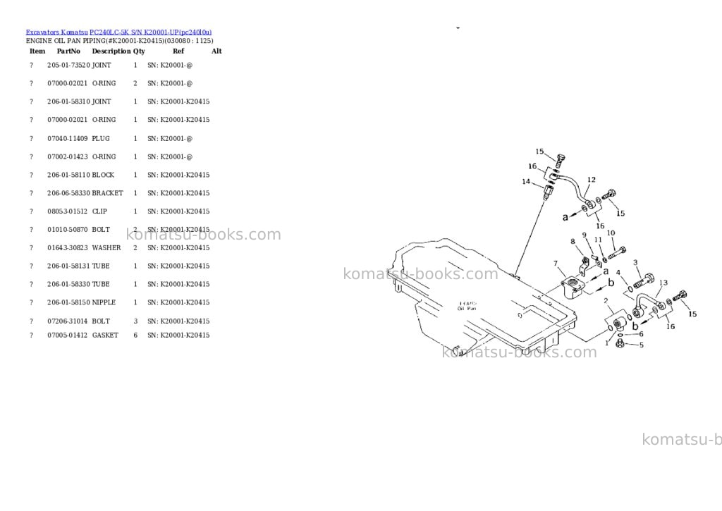Komatsu pc240lc-5k s/n k20001-up Parts catalog cover Page 7 Komatsu pc240lc-5k s/n k20001-up Parts catalog cover Page 7