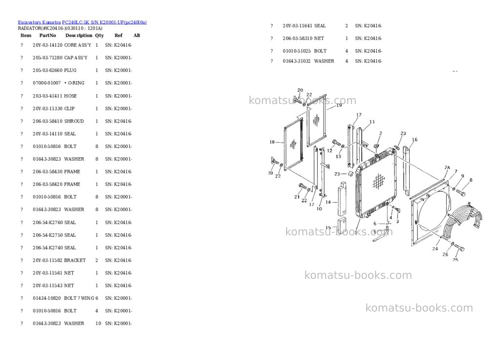 Komatsu pc240lc-5k s/n k20001-up Parts catalog cover Page 9 Komatsu pc240lc-5k s/n k20001-up Parts catalog cover Page 9