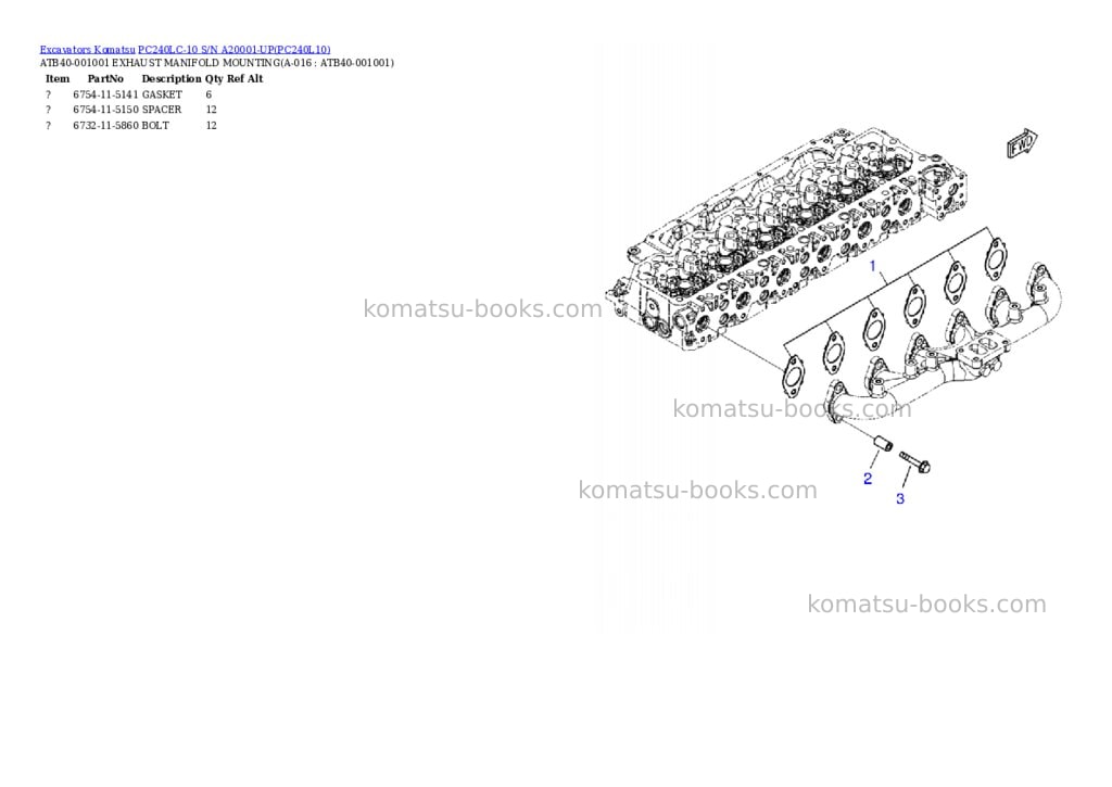 Komatsu pc240lc-10 s/n a20001-up Parts catalog cover Page 7 Komatsu pc240lc-10 s/n a20001-up Parts catalog cover Page 7