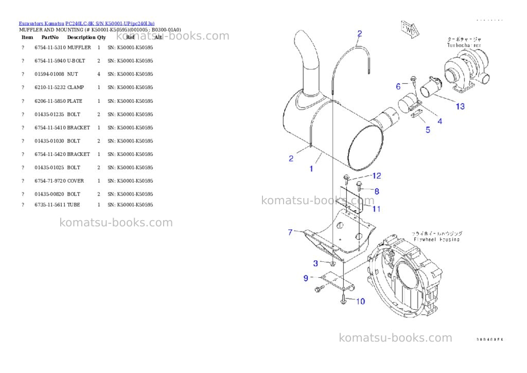 Komatsu pc240lc-8k s/n k50001-up Parts catalog cover Page 4