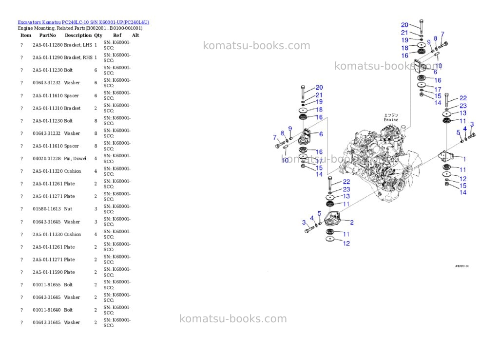 Komatsu pc240lc-10 s/n k60001-up Parts catalog cover Page 2 Komatsu pc240lc-10 s/n k60001-up Parts catalog cover Page 2