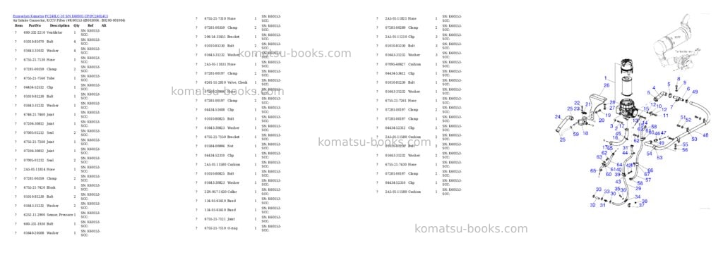 Komatsu pc240lc-10 s/n k60001-up Parts catalog cover Page 7 Komatsu pc240lc-10 s/n k60001-up Parts catalog cover Page 7