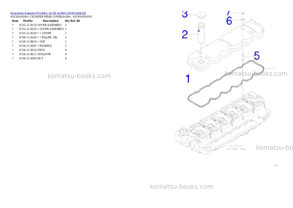 Komatsu pc240ll-10 sn a20601-up Parts catalog cover Page 2 Komatsu pc240ll-10 sn a20601-up Parts catalog cover Page 2