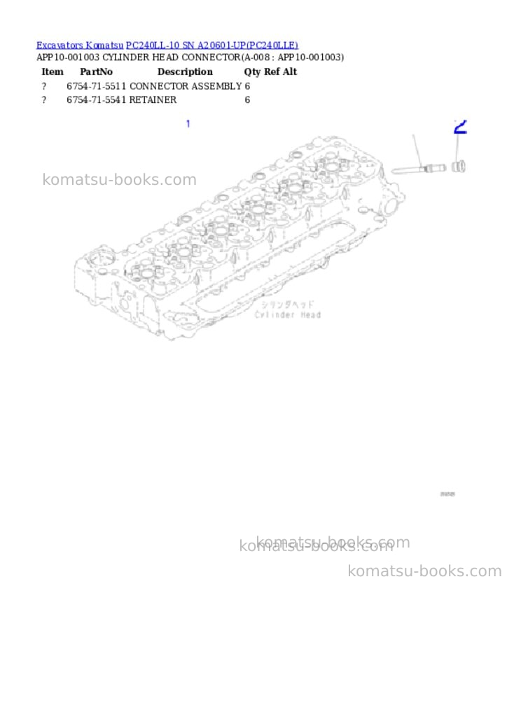 Komatsu pc240ll-10 sn a20601-up Parts catalog cover Page 3 Komatsu pc240ll-10 sn a20601-up Parts catalog cover Page 3