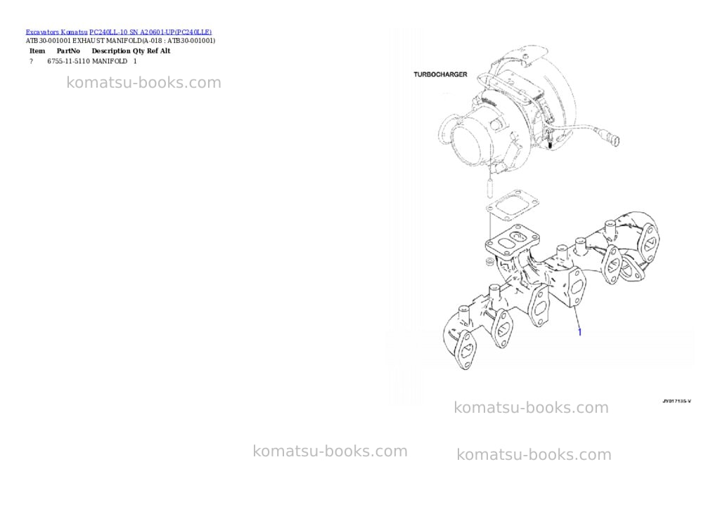 Komatsu pc240ll-10 sn a20601-up Parts catalog cover Page 8 Komatsu pc240ll-10 sn a20601-up Parts catalog cover Page 8
