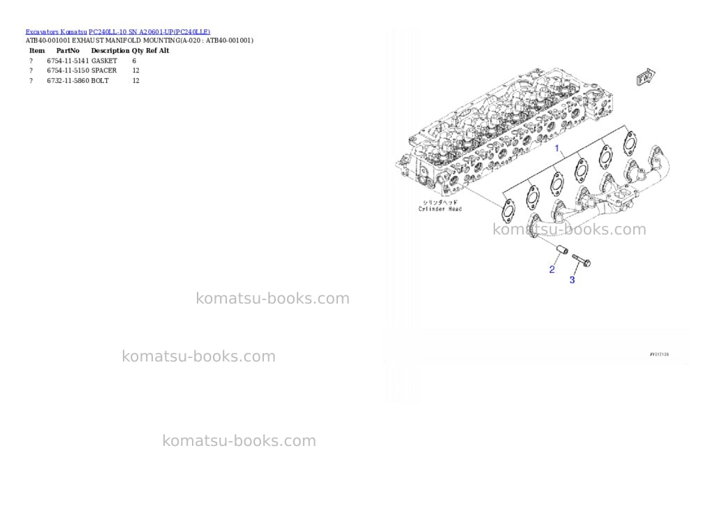Komatsu pc240ll-10 sn a20601-up Parts catalog cover Page 9 Komatsu pc240ll-10 sn a20601-up Parts catalog cover Page 9
