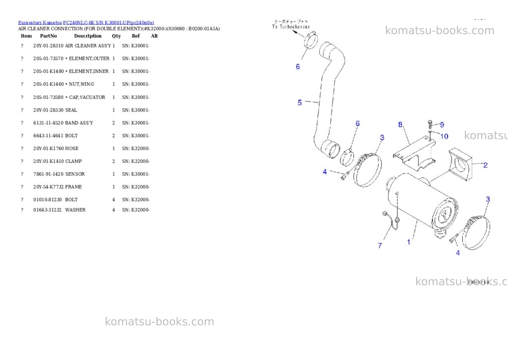 Komatsu pc240nlc-6k s/n k30001-up Parts catalog cover Page 5
