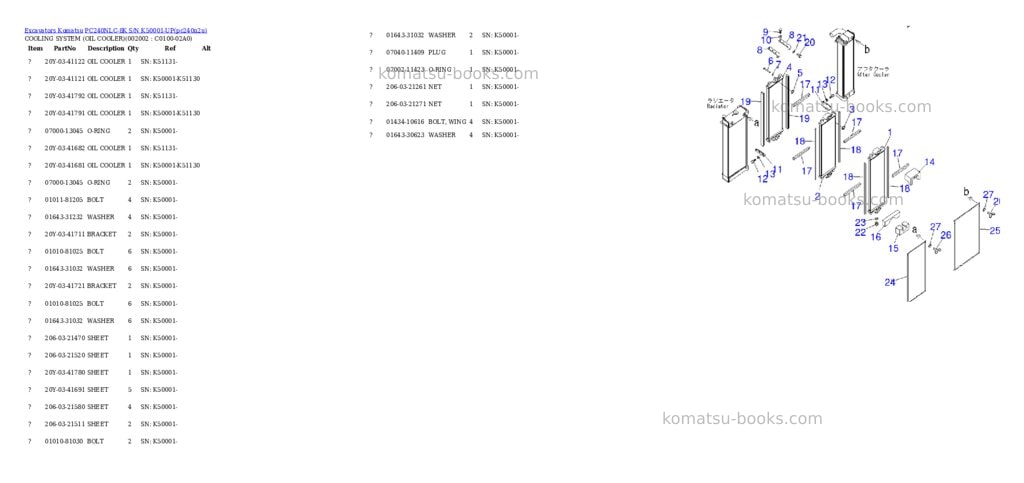 Komatsu pc240nlc-8k s/n k50001-up Parts catalog cover Page 10