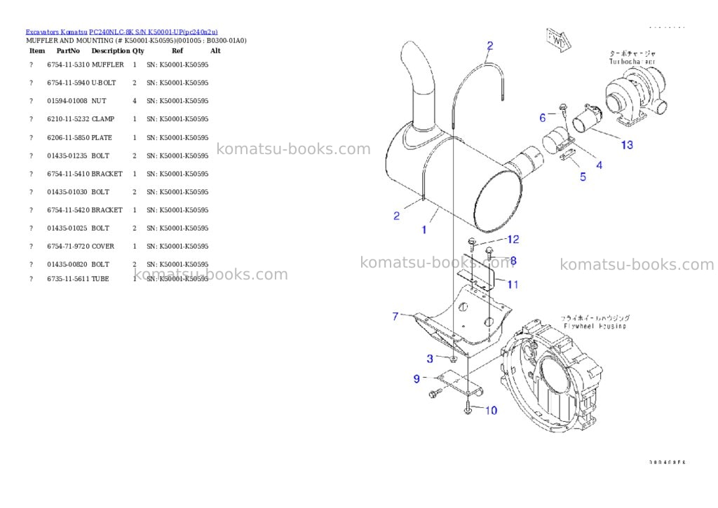 Komatsu pc240nlc-8k s/n k50001-up Parts catalog cover Page 4