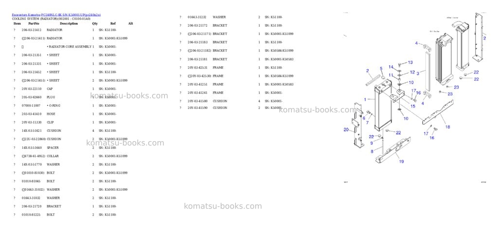 Komatsu pc240nlc-8k s/n k50001-up Parts catalog cover Page 9