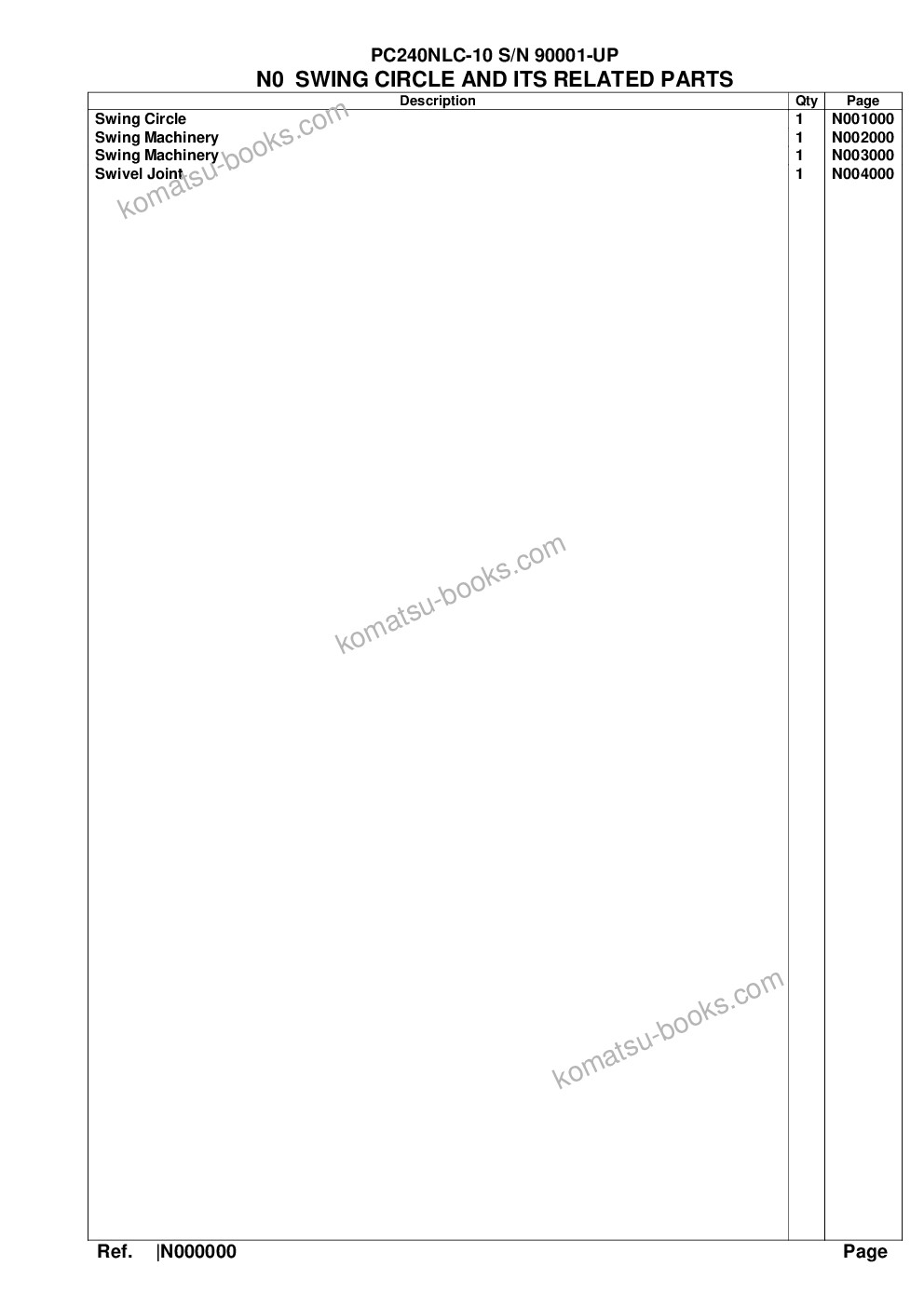 Komatsu pc240nlc-10 s/n 90001-up Parts catalog cover Page 10 Komatsu pc240nlc-10 s/n 90001-up Parts catalog cover Page 10