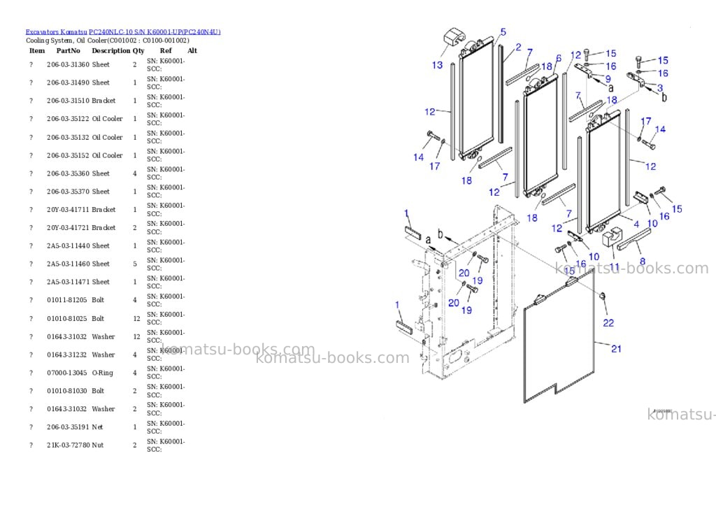 Komatsu pc240nlc-10 s/n k60001-up Parts catalog cover Page 10 Komatsu pc240nlc-10 s/n k60001-up Parts catalog cover Page 10