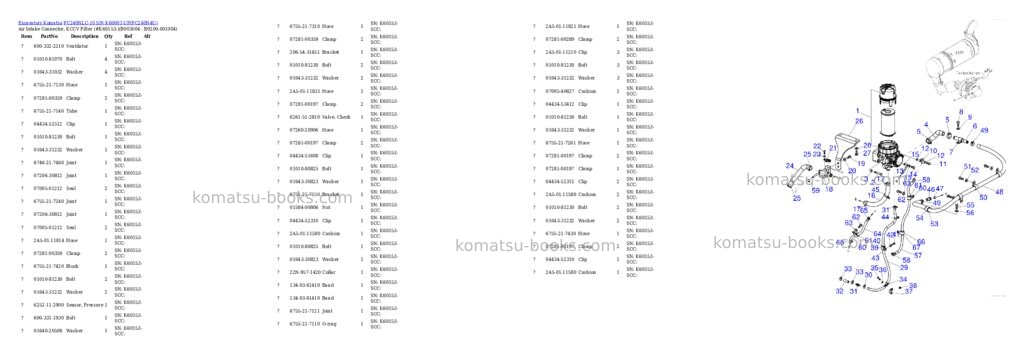 Komatsu pc240nlc-10 s/n k60001-up Parts catalog cover Page 8 Komatsu pc240nlc-10 s/n k60001-up Parts catalog cover Page 8